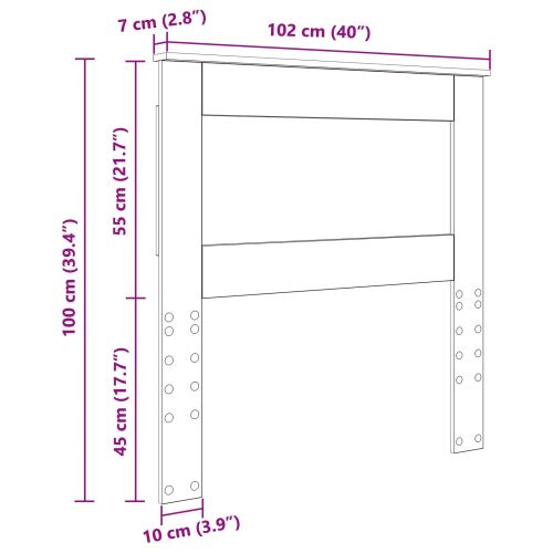 Облегалка за глава с таблото Дъб 100 cm Инженерно дърво