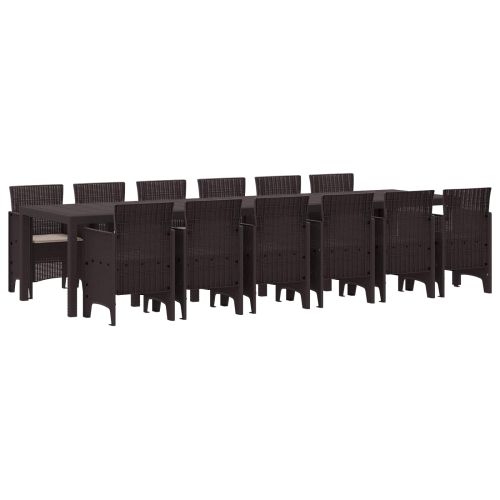 Комплект за хранене в градината 13 pcs Кафяво Ратан Polt