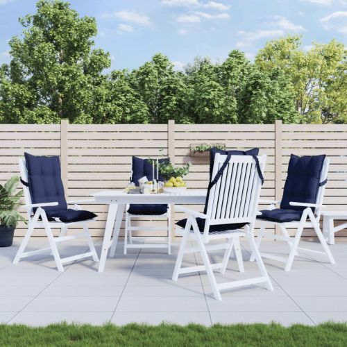 Възглавници за столове с облегалка 4 бр нейви син Оксфорд плат