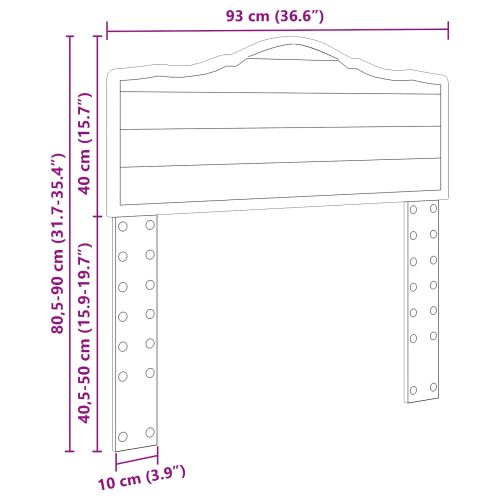 Облегалка за глава Дъб 90 cm Инженерно дърво