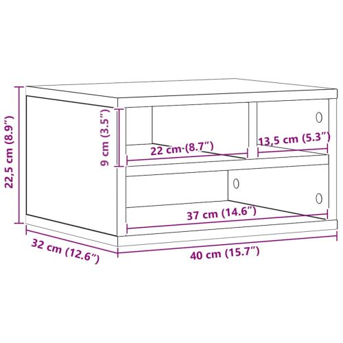 Стойка за принтер Дъб 40 x 32 x 22,5 см Инженерна дървесина