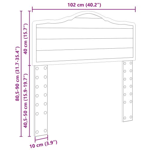 Облегалка за глава Дъб 100 cm Инженерно дърво