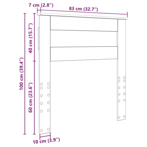 Облегалка за глава Бяло 80 cm Инженерно дърво