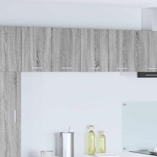 Висящ шкаф с врата 2 pcs Сив Сонома и бяло 60 x 31 x 40 см