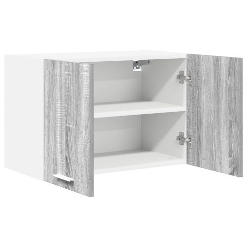 Висящ шкаф с врата 2 pcs Сив Сонома и бяло 60 x 31 x 40 см