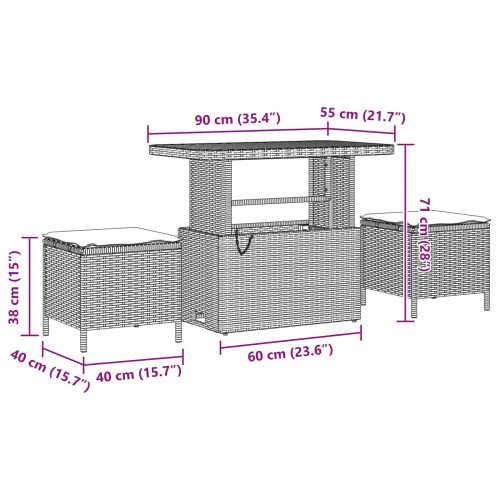 Градински Софа Комплект 8 pcs Черно полиратан