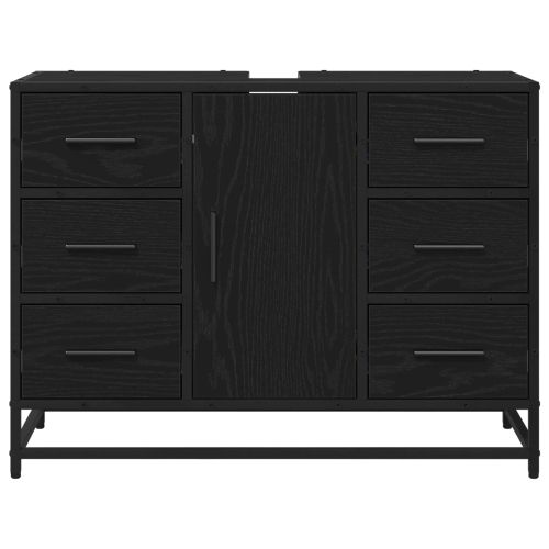 Шкаф за баня с врата Черния дъб 80 x 33 x 60 см Инженерно дърво