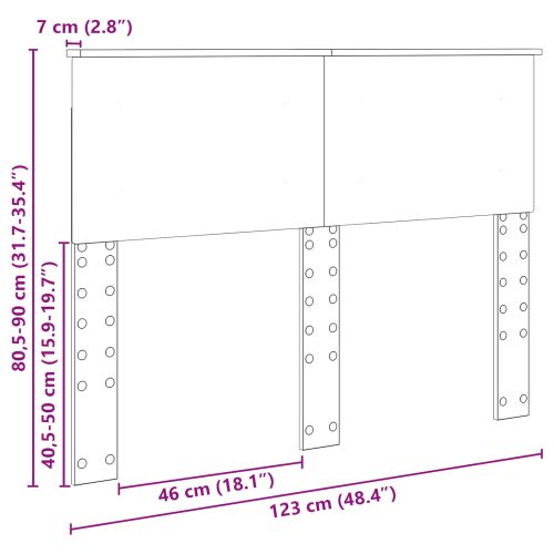 Облегалка за глава Бяло 120 cm Инженерно дърво
