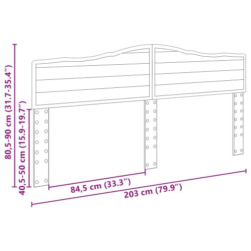 Облегалка за глава Сонома дъб 200 cm Инженерно дърво