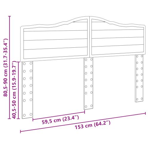 Облегалка за глава Кафяв дъб 150 cm Инженерно дърво