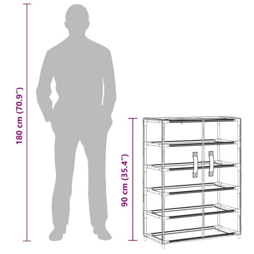 Шкаф за обувки, черен, 60x28x90 см, плат