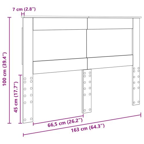 Облегалка за глава с таблото Димян дъб 160 cm Инженерно дърво