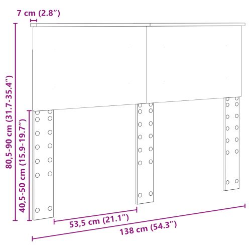 Облегалка за глава Сонома дъб 135 cm Инженерно дърво