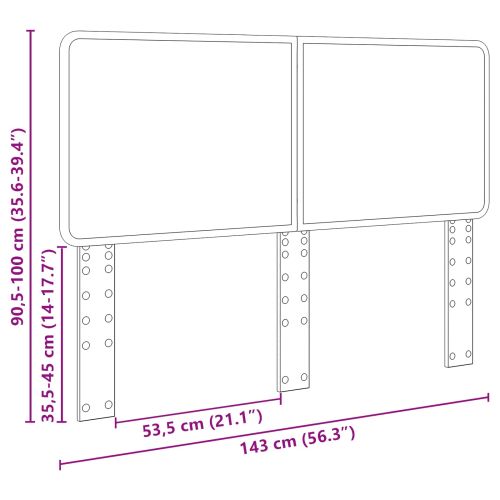 Облегалка за глава Димян дъб 140 cm Инженерно дърво