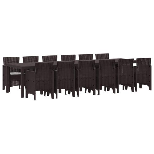 Комплект за хранене в градината 13 pcs Кафяво Ратан Polt