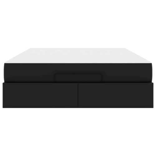 Рамка за легло с матрак с матрак 2 pcs Черно ПВЦ