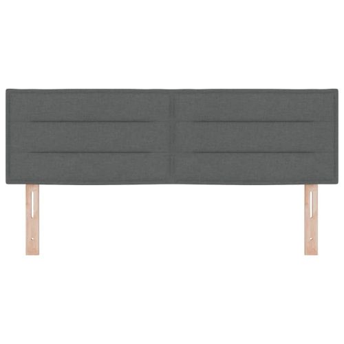 LED глава с LED ленти с таблото Тъмен сив 160 cm текстил