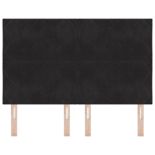 LED глава Черен 144 см Кадифе