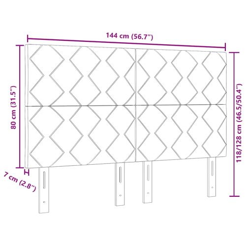 LED глава Черен 144 см Кадифе
