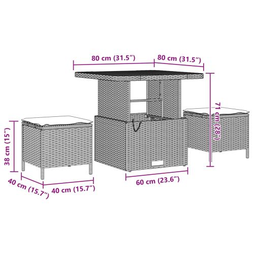 Градински Софа Комплект 8 pcs Черно полиратан