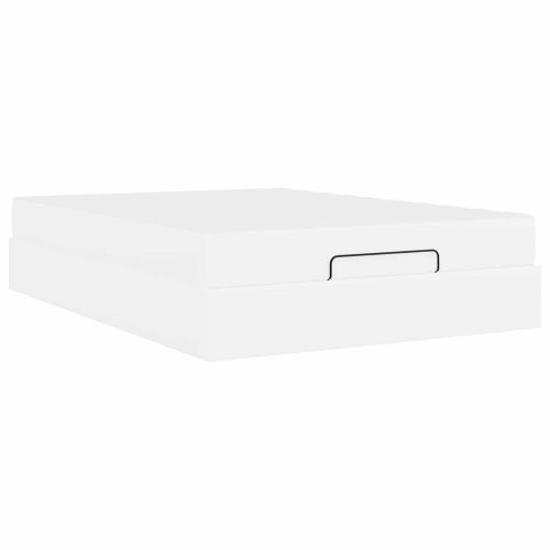 Рамка за легло с матрак с матрак 2 pcs Бяло ПВЦ