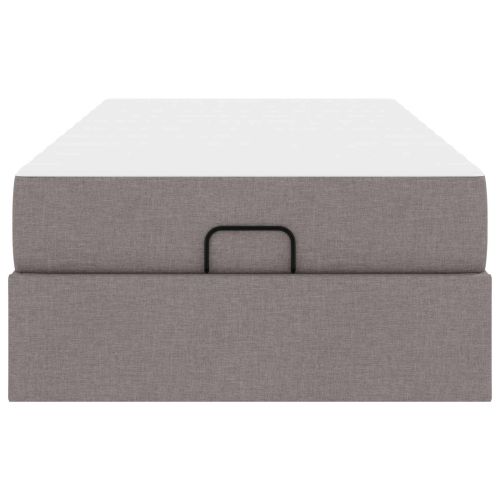 Рамка за легло с матрак с матрак 2 pcs Таупе текстил