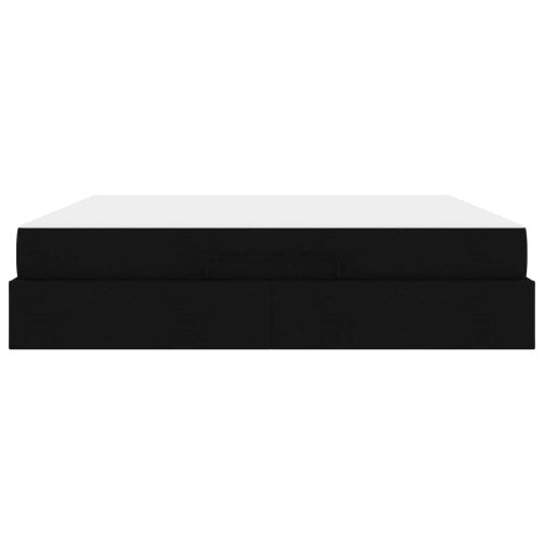 Рамка за легло с матрак 2 pcs Черно текстил