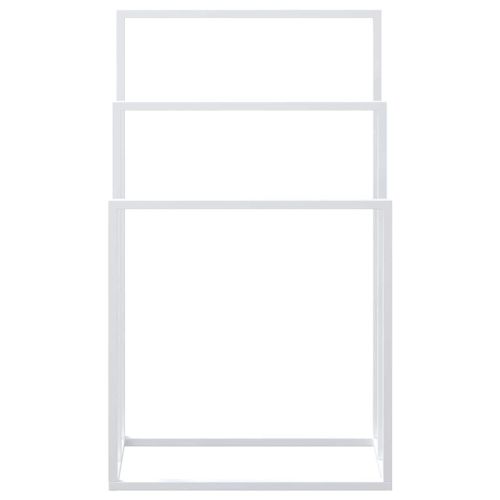 Свободностояща поставка за кърпи, бяла, 48x24x79 см, желязо