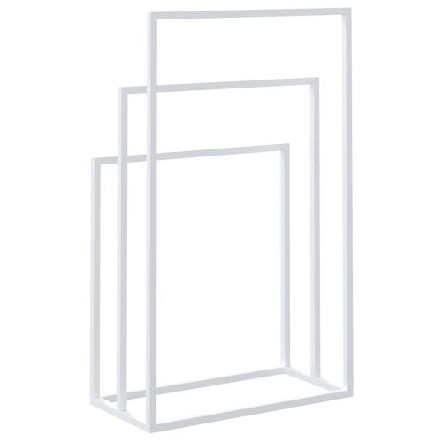 Свободностояща поставка за кърпи, бяла, 48x24x79 см, желязо