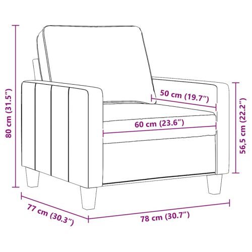 Кресло, таупе, 60 см, текстил