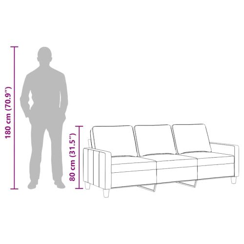 3-местен диван, Виненочервен, 180 см, плат