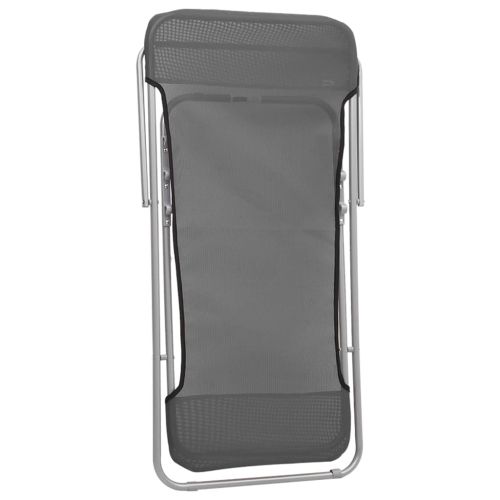 Сгъваеми плажни столове 2 бр сиви текстилен и стомана