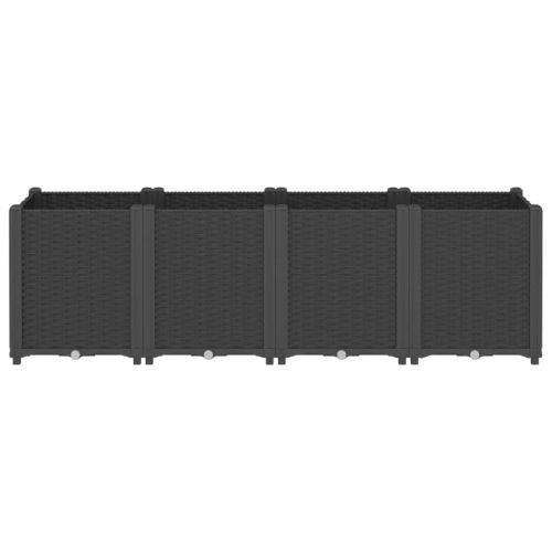 Градински сандък, черен, 160x40x53 см, PP