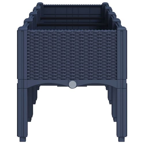 Градинска кашпа с крака, синьо сив, 160x40x42 см, PP