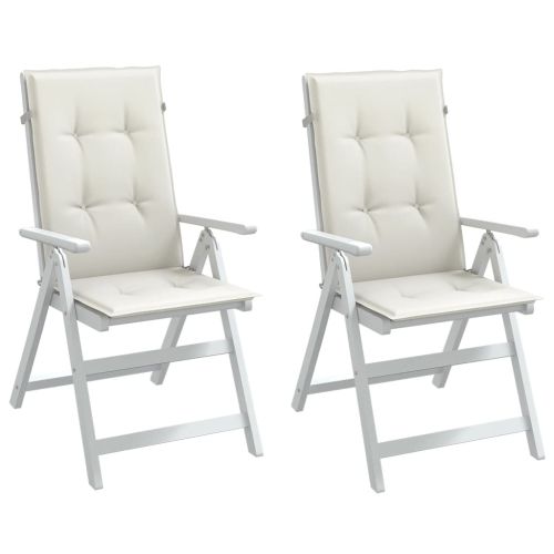 Възглавници за стол 2 бр меланж кремави 120x50x4 см плат