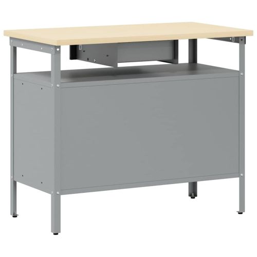 Работна маса с чекмедже с рафт Черен и Сив 100 x 55 x 85 см