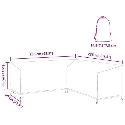 Покривало за мебели 235 x 235 x 85 см 210D оксфордска тъкан