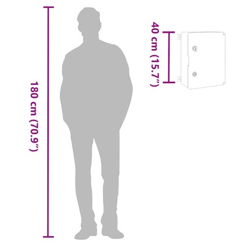 Контролен шкаф Сив 37 x 19,5 x 40 см ABS пластмаса