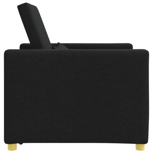 Разтегателен диван с единично легло Черно 90 x 165 x 87 см