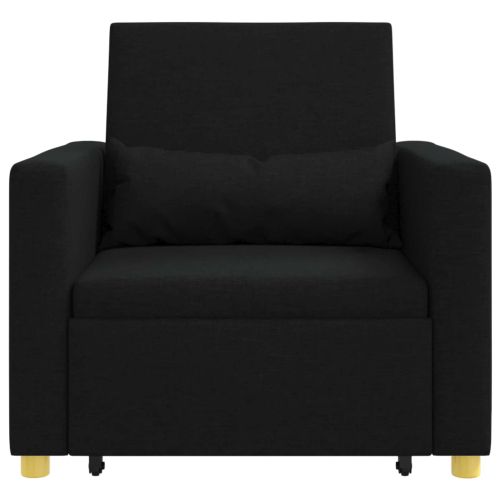 Разтегателен диван с единично легло Черно 90 x 165 x 87 см
