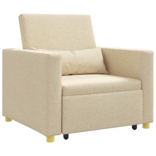 Разтегателен диван с единично легло Крем 90 x 165 x 87 см