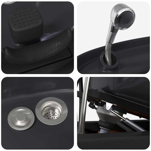 Шампоан стол Черно 136 x 60 x 92 см ПВЦ