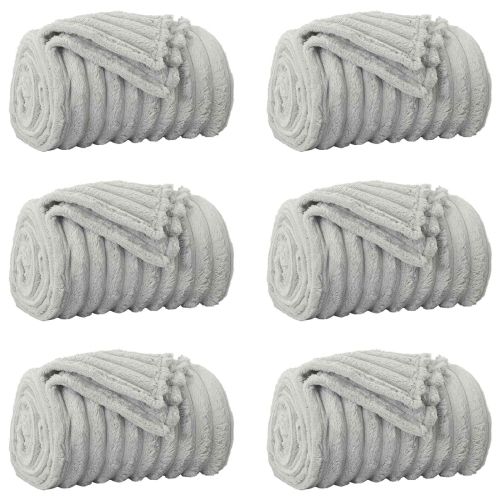 Одеала за хвърляне 6 pcs Сив 150 x 130 см Мека вълна