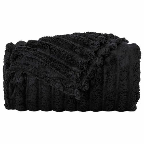 Одеала за хвърляне 6 pcs Черно 150 x 130 см Мека вълна