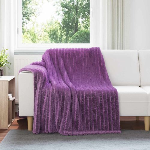 Одеала за хвърляне 6 pcs Лилаво 200 x 150 cm Мека вълна
