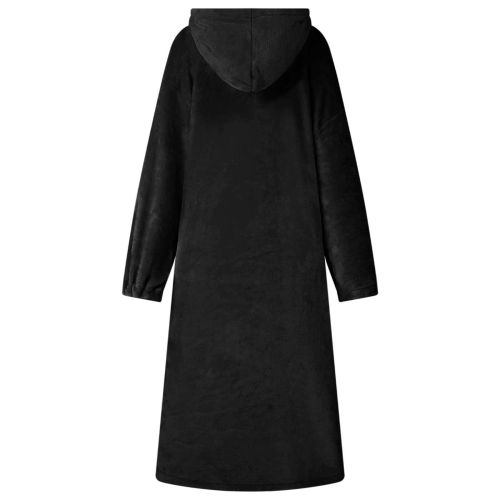 Одеяло с качулка Черно m Фланела