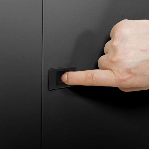 Мрежов кабинет със съхранение Черно 60 x 60 x 50 см Стомана