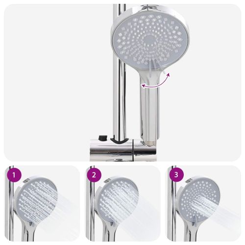 Комплект душова глава Сребрист 47 x 20 x 95 см