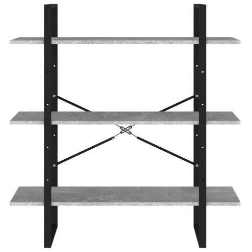 Библиотека, бетонно сив, 100x30x105 см, инженерно дърво