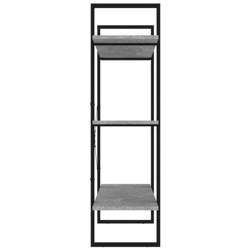 Библиотека, бетонно сив, 100x30x105 см, инженерно дърво